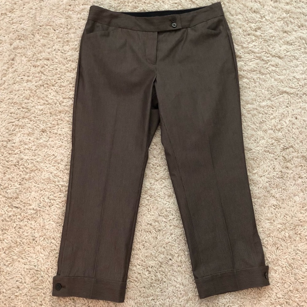 Express Design Studio Pinstripe Cuffed Ankle Pants - image 1